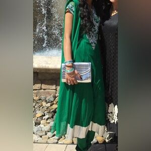 Green & Silver Indian Gown/Anarkali